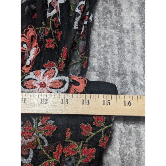 BCBGeneration One Shoulder Mini Dress Women Size 8 Multi Floral Embroidered Mesh - Picture 10 of 13